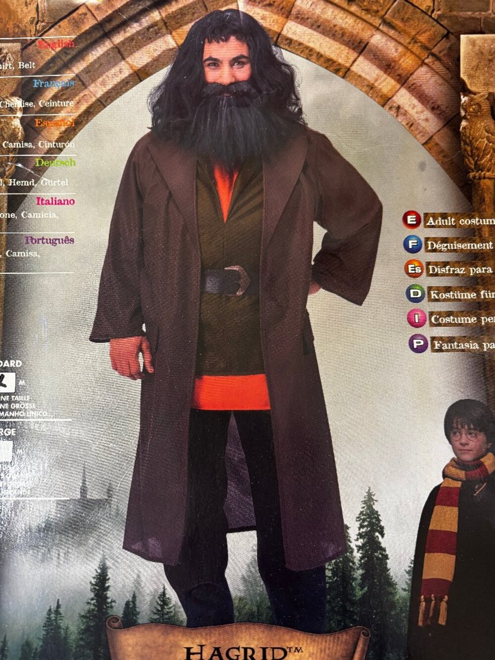 Harry Potter Hagrid Adult Costume Rubies Standard Size NWT NOS